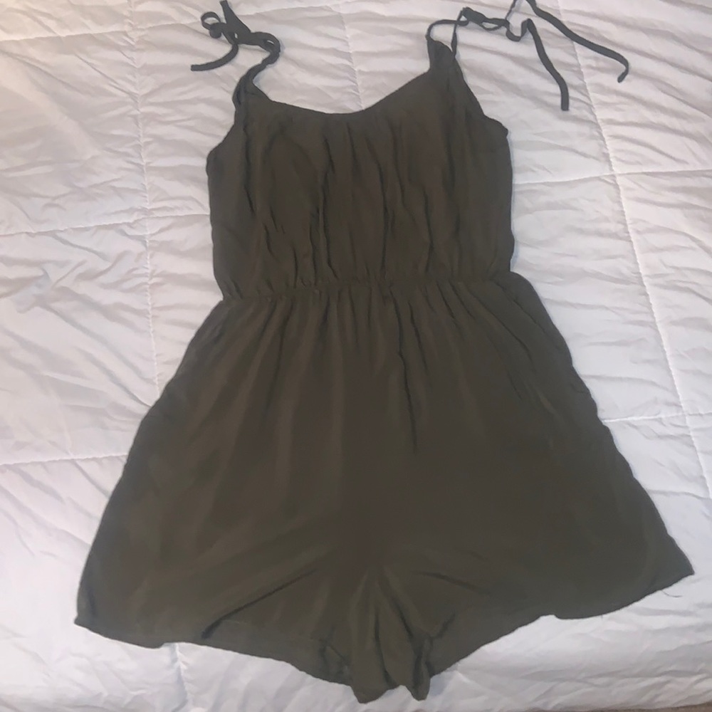 Navy green romper